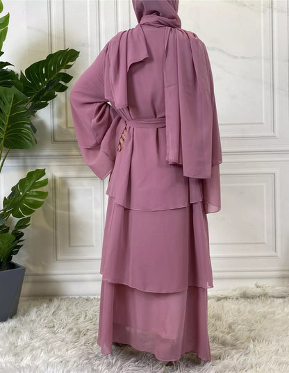 Alizeh-Layered Chiffon Abaya