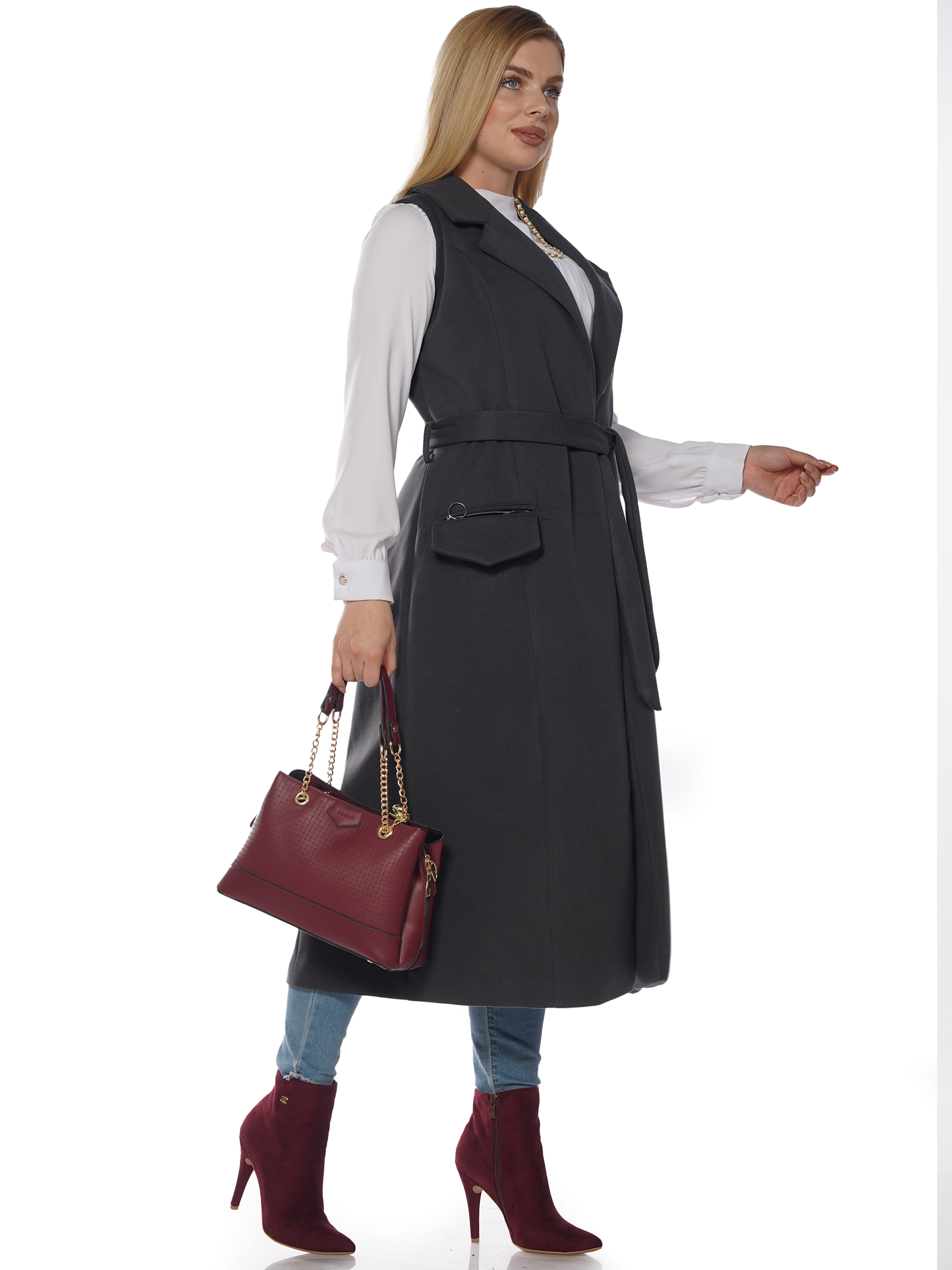 Women's long vest