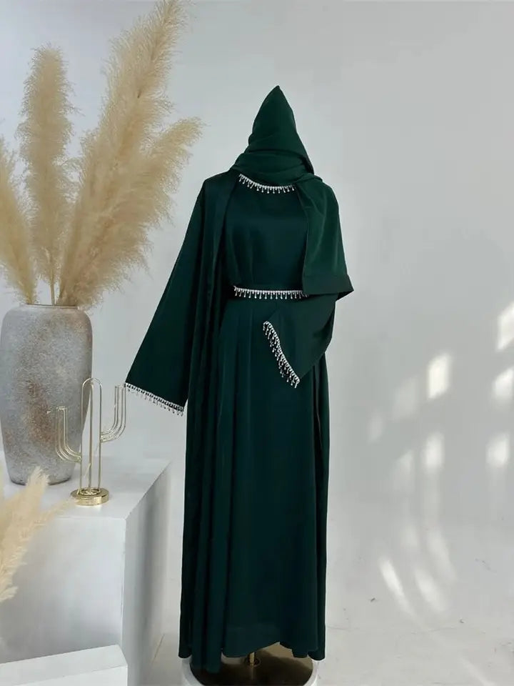 Sanya Abaya With Crystal Chain