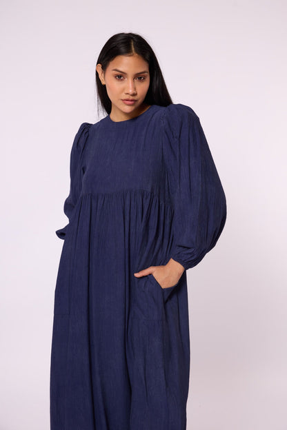 Ruched Detail Pocketed Long Women’s Dress