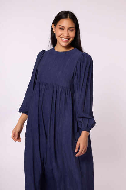 Ruched Detail Pocketed Long Women’s Dress