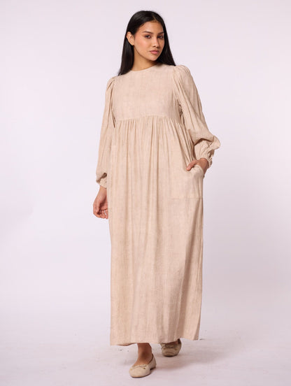 Ruched Detail Pocketed Long Women’s Dress