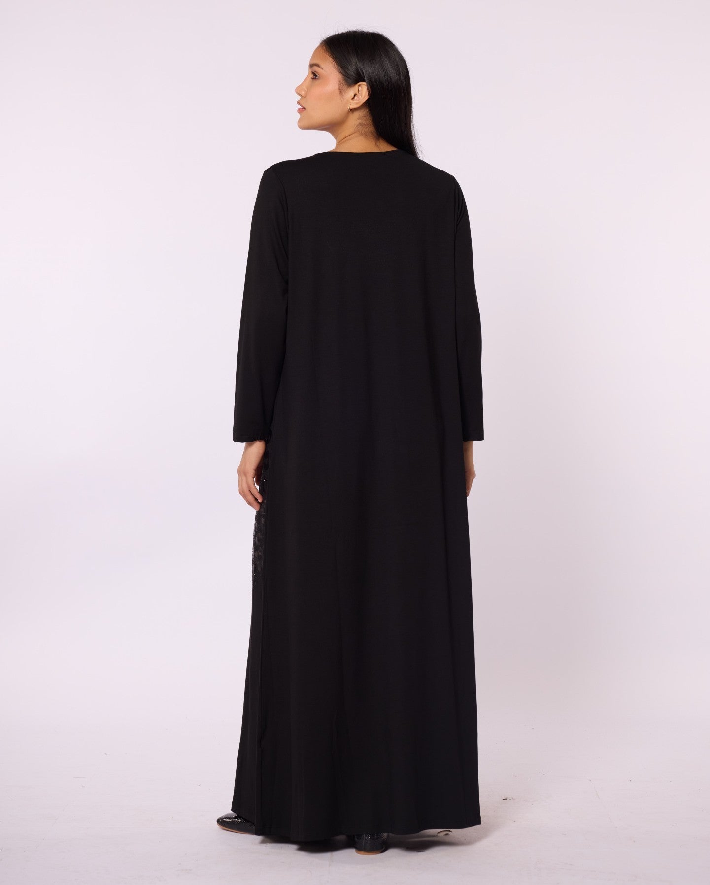 Long Leopard Patterned Dress with Stone Embellishment
