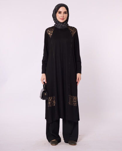 Leopard Print Dress with Stone Embellishment