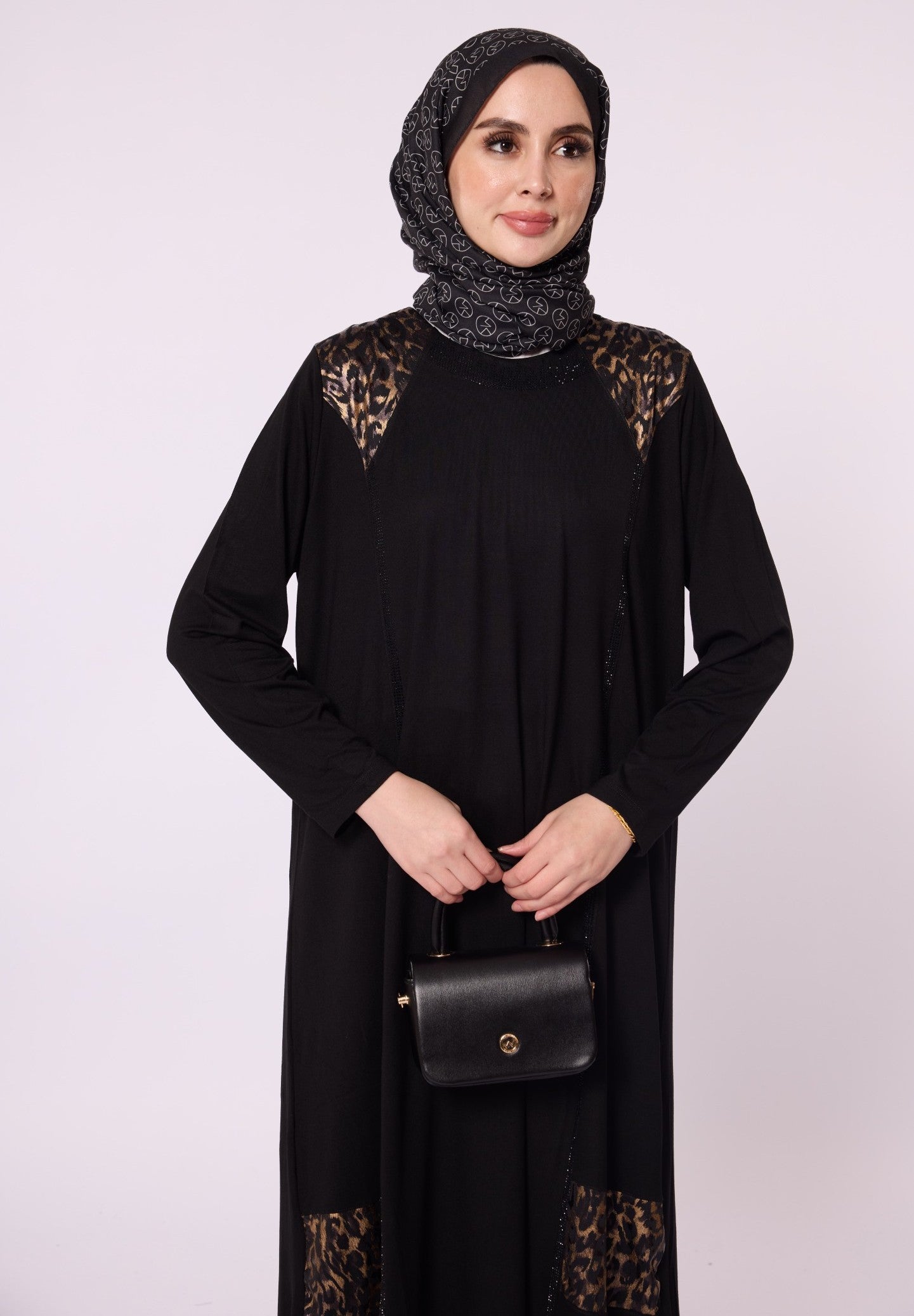 Leopard Print Dress with Stone Embellishment
