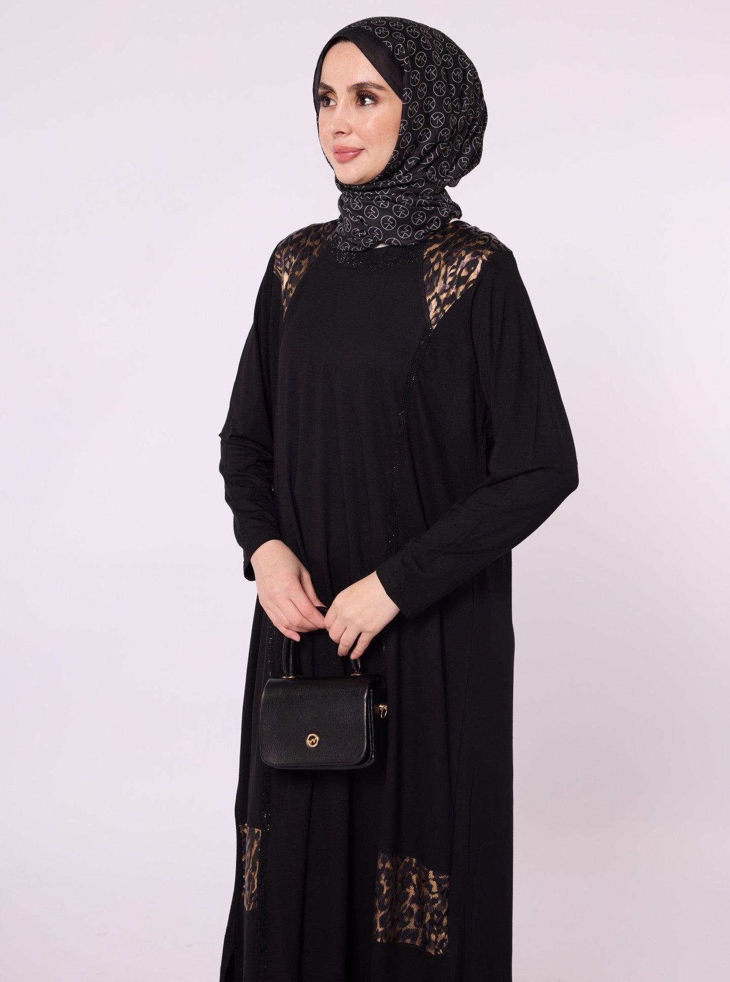 Leopard Print Dress with Stone Embellishment