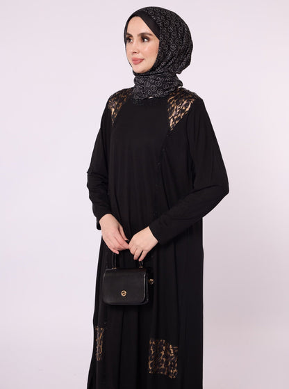 Leopard Print Dress with Stone Embellishment