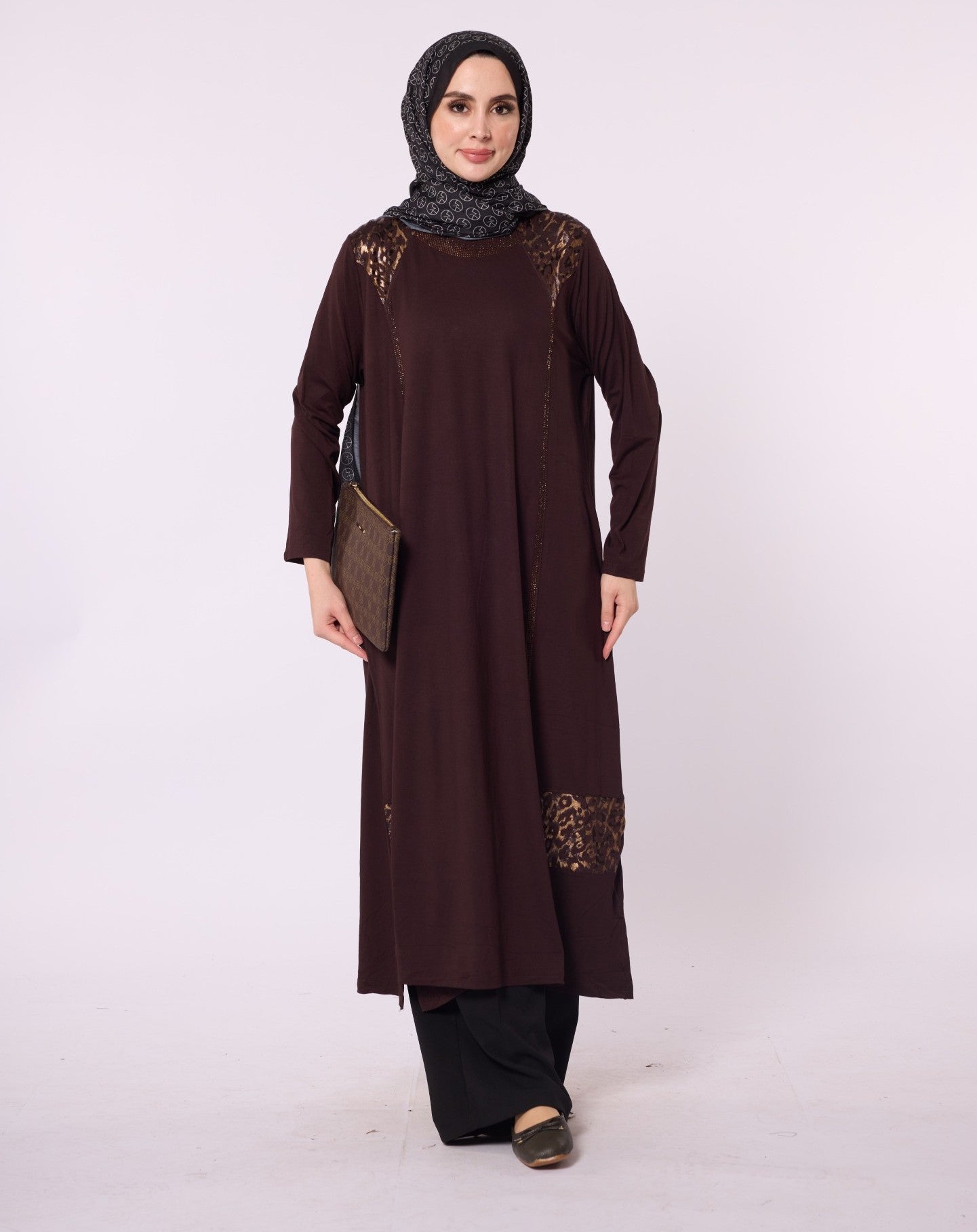 Leopard Print Dress with Stone Embellishment