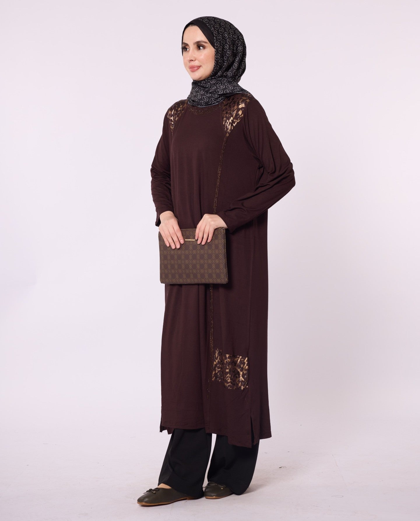 Leopard Print Dress with Stone Embellishment