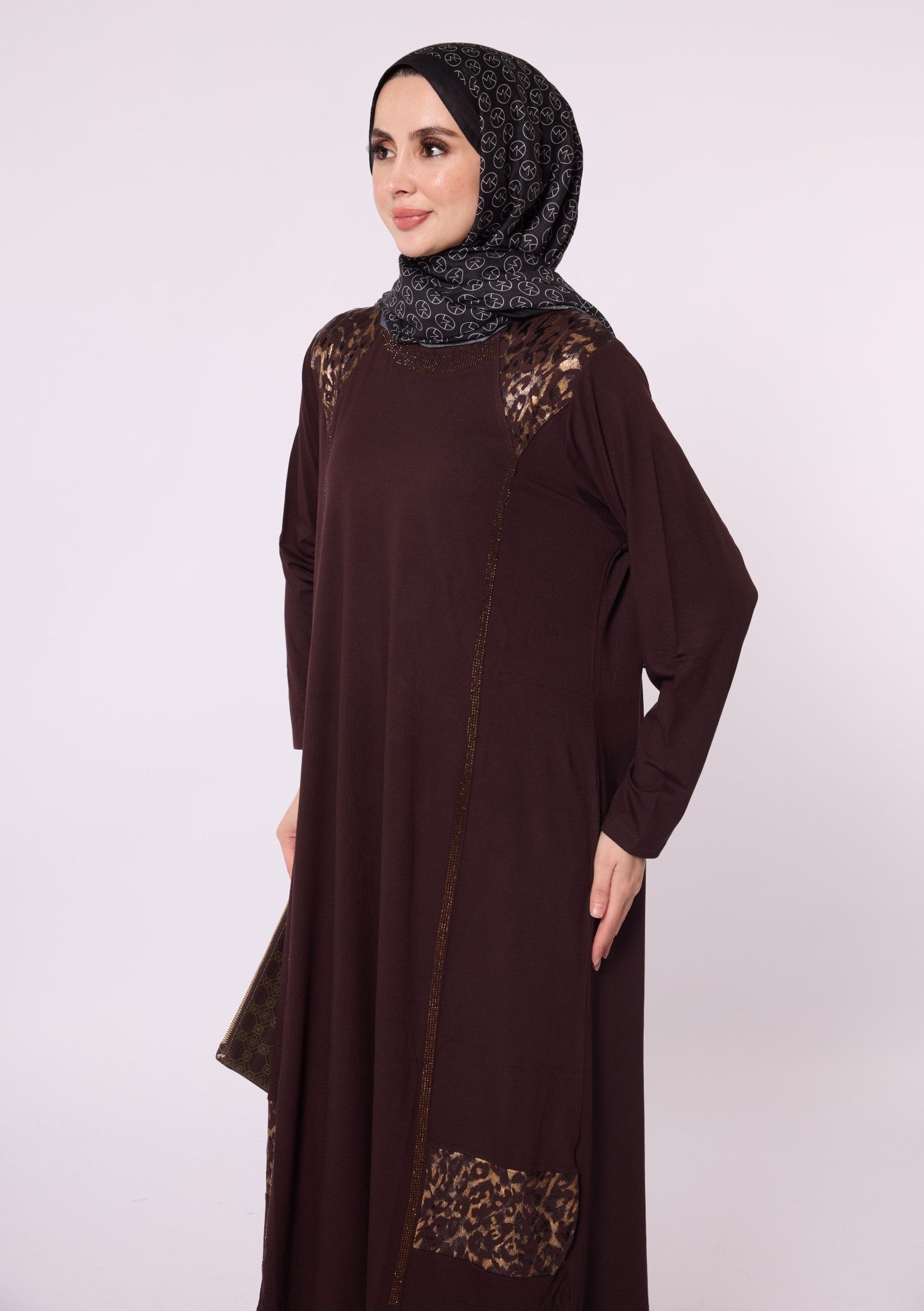 Leopard Print Dress with Stone Embellishment