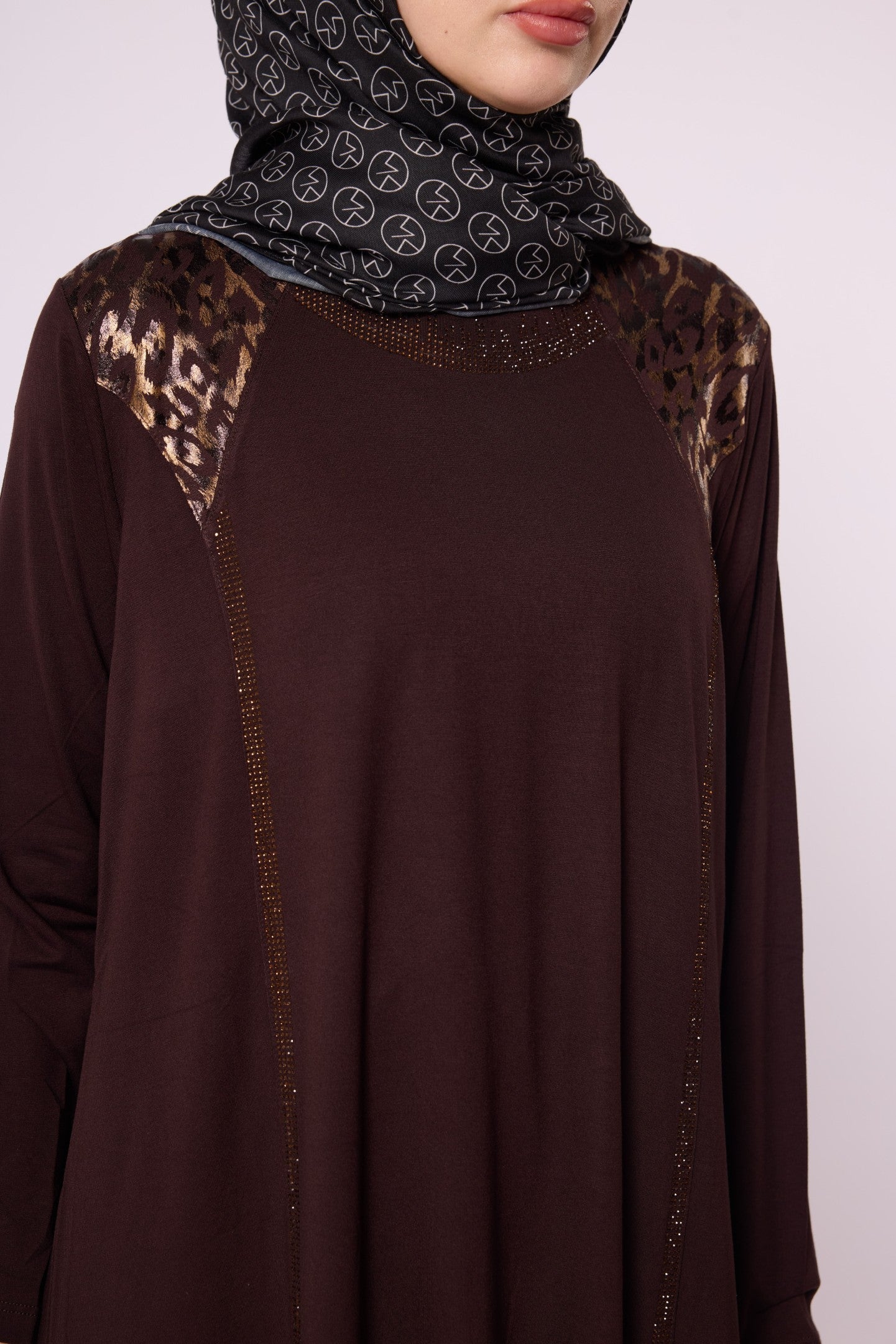 Leopard Print Dress with Stone Embellishment