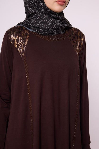 Leopard Print Dress with Stone Embellishment
