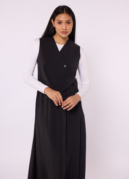 Double-Breasted Vest and Skirt Set