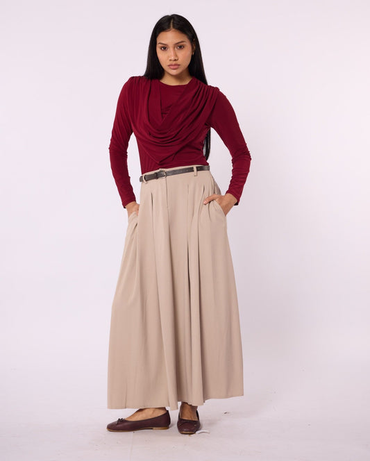 Draped Cowl Neck Blouse