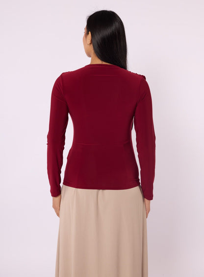 Draped Cowl Neck Blouse