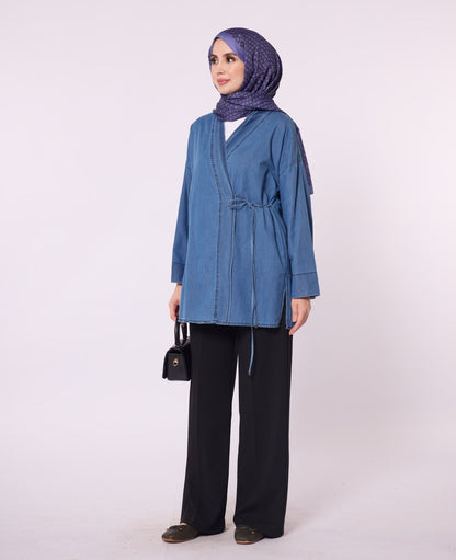 Sash-Tied Kimono Tunic
