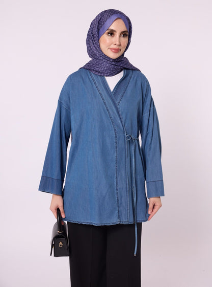 Sash-Tied Kimono Tunic