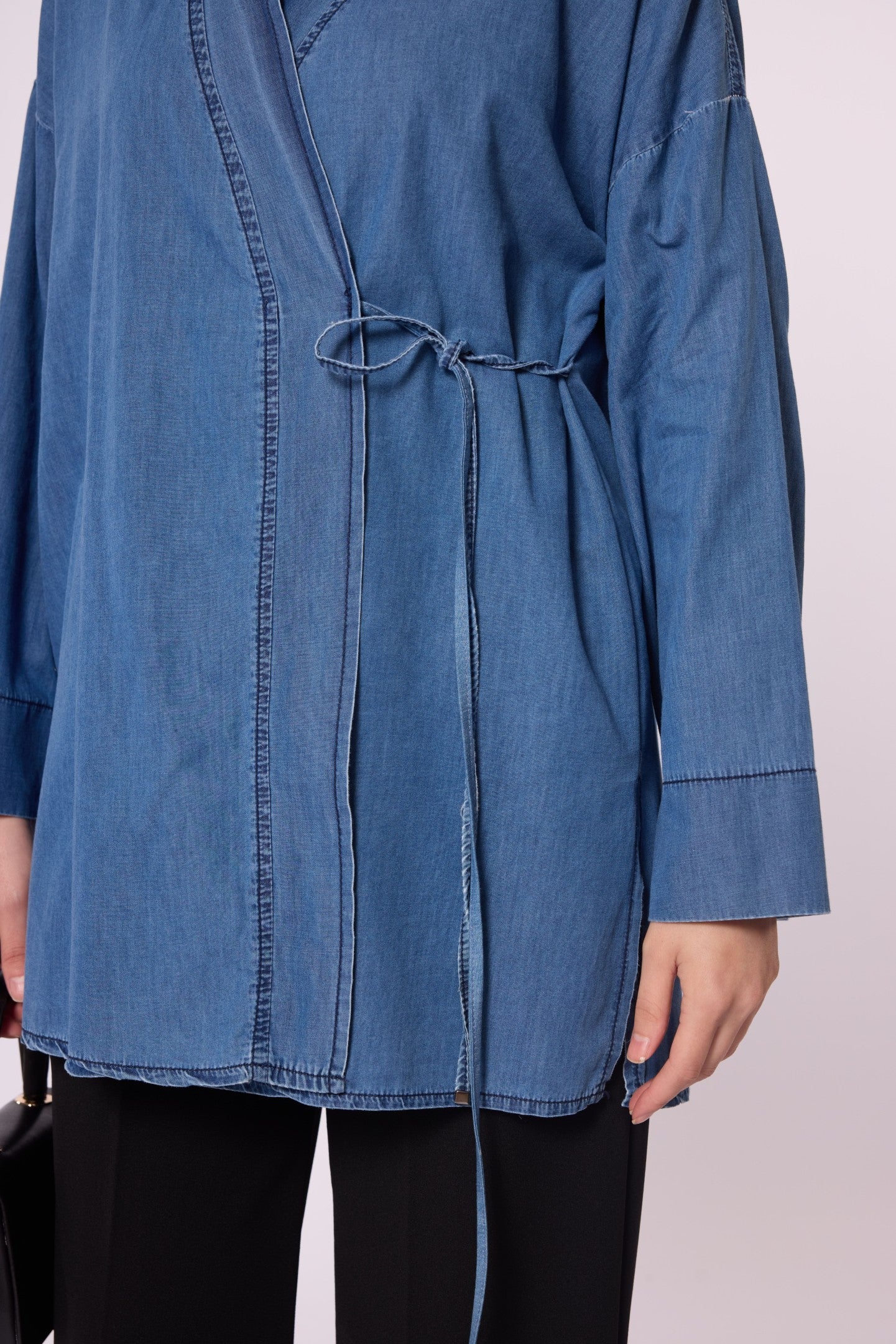 Sash-Tied Kimono Tunic