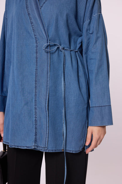 Sash-Tied Kimono Tunic