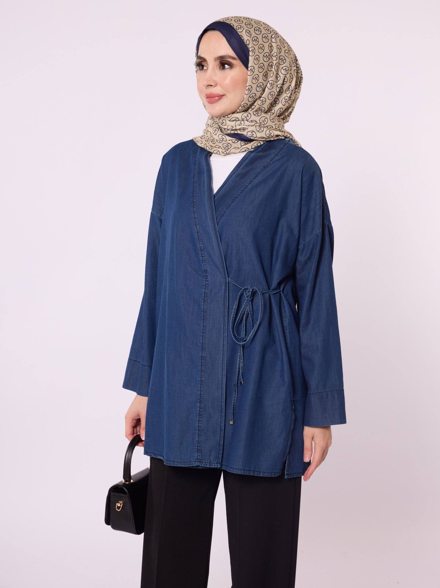 Sash-Tied Kimono Tunic