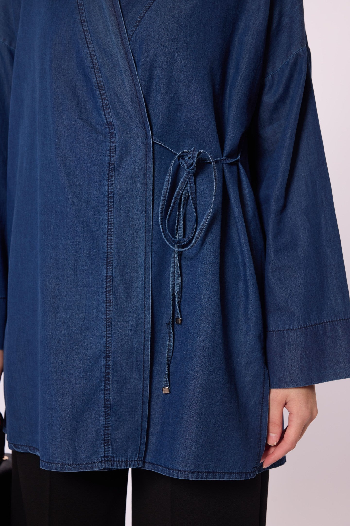 Sash-Tied Kimono Tunic