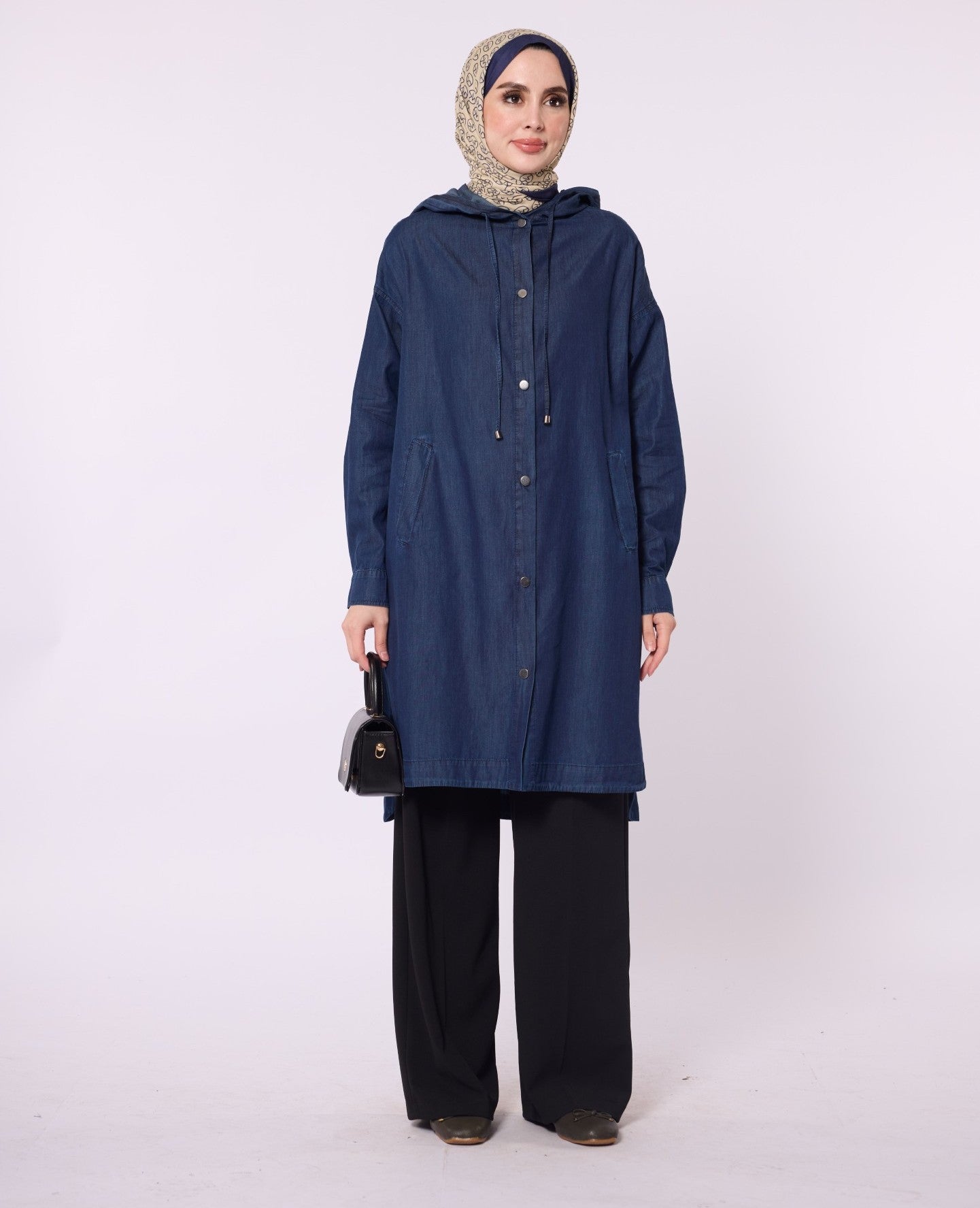 Hooded Denim Tunic