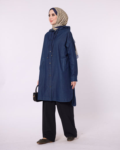 Hooded Denim Tunic