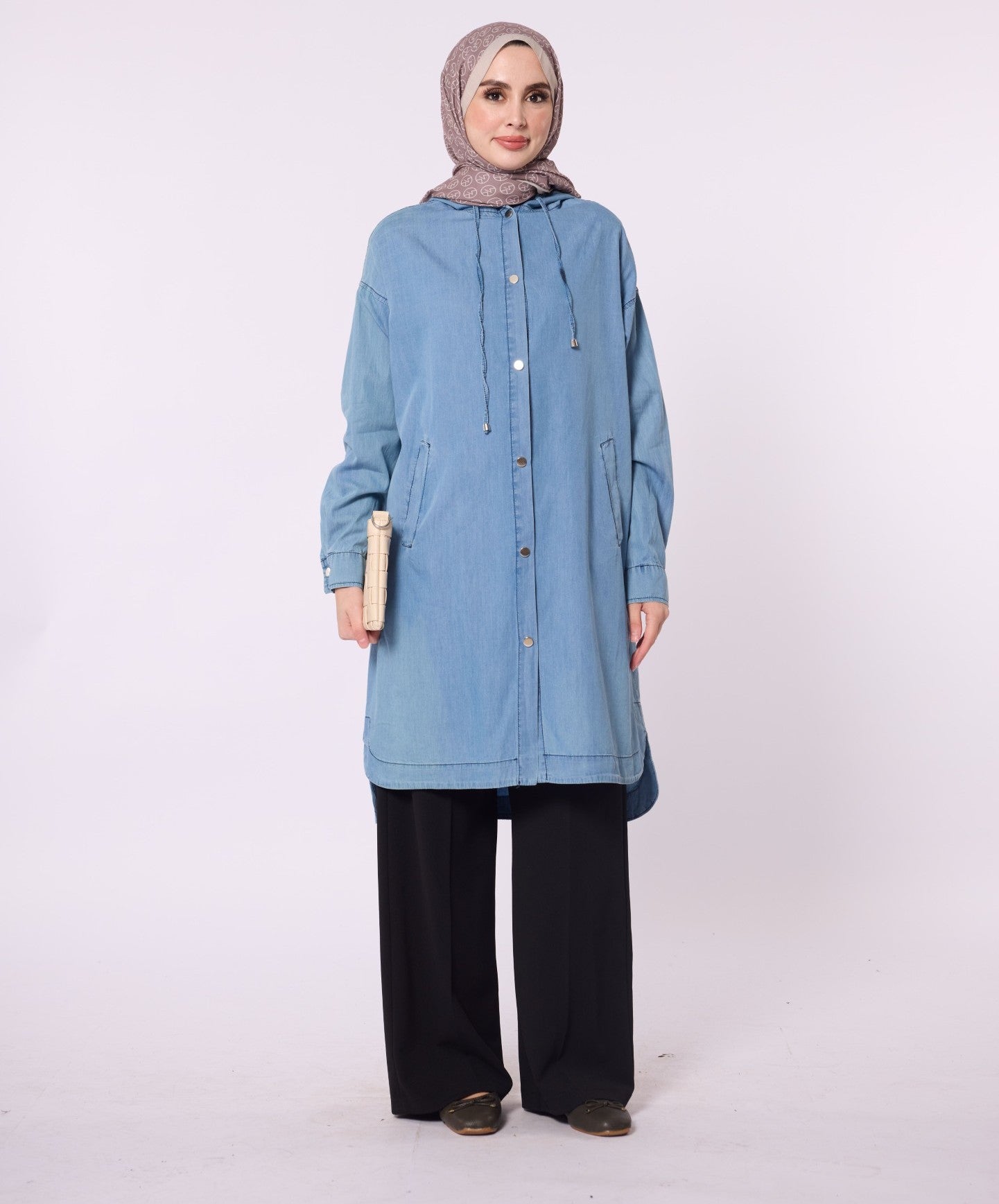 Hooded Denim Tunic