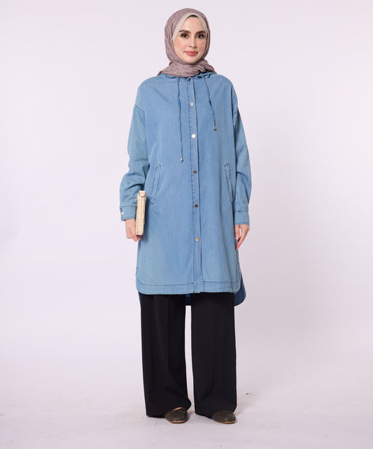 Hooded Denim Tunic