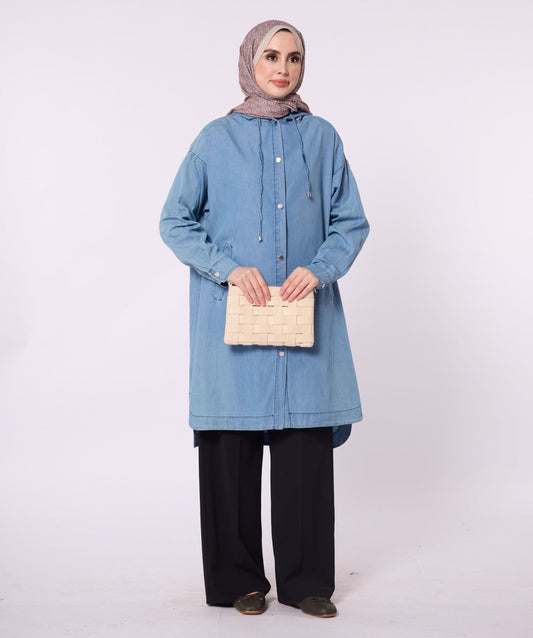 Hooded Denim Tunic