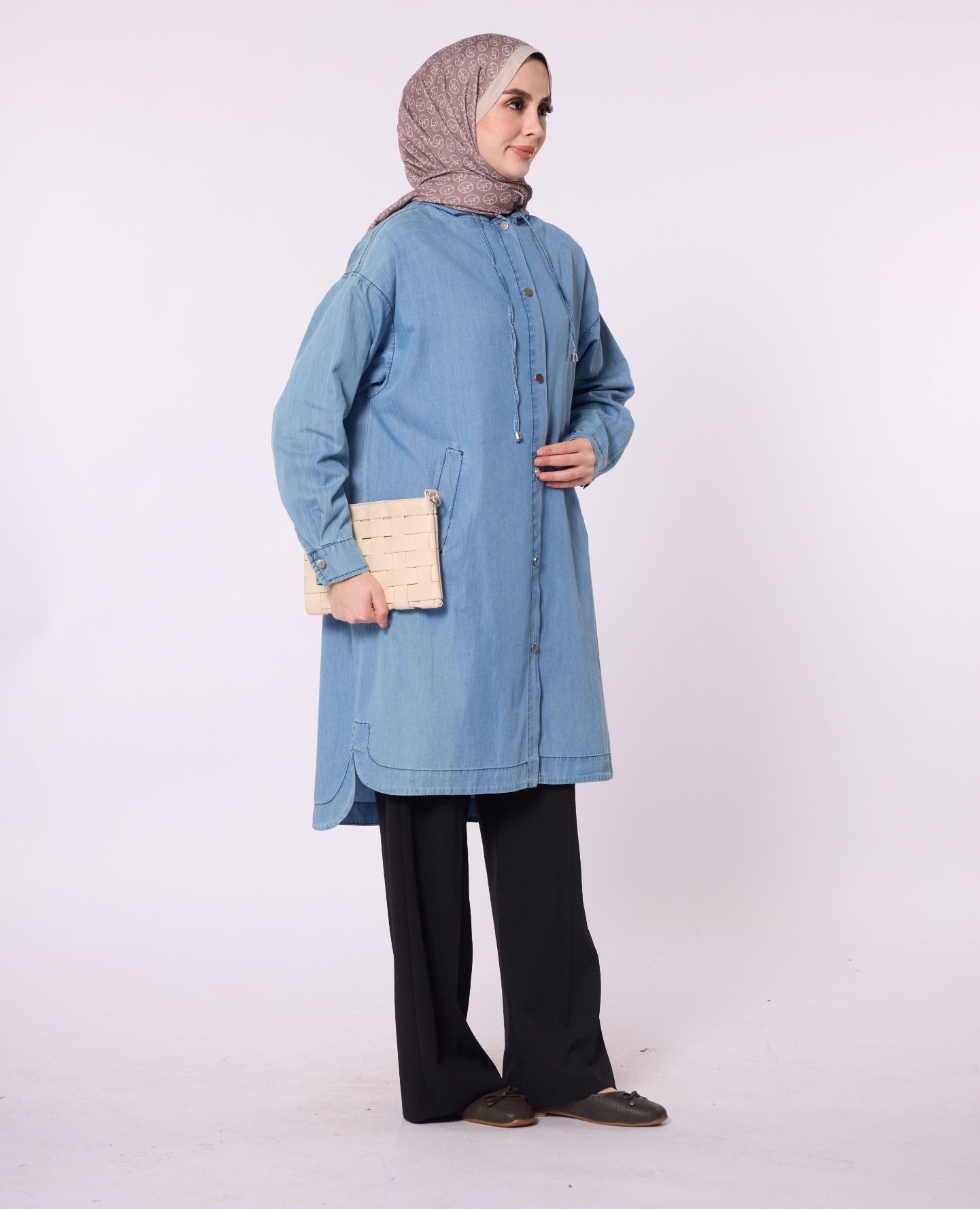 Hooded Denim Tunic