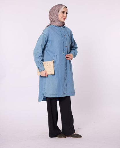 Hooded Denim Tunic