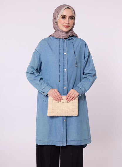 Hooded Denim Tunic