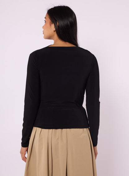 Blouse With Shoulder And Waist Pleat Detail