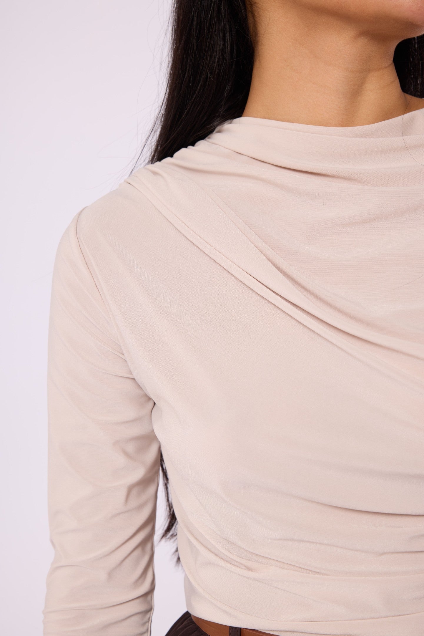 Blouse With Shoulder And Waist Pleat Detail