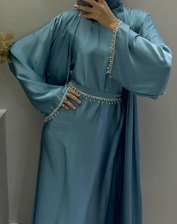 Sanya Abaya With Crystal Chain