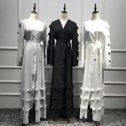 Pom-Pom Flower Abaya