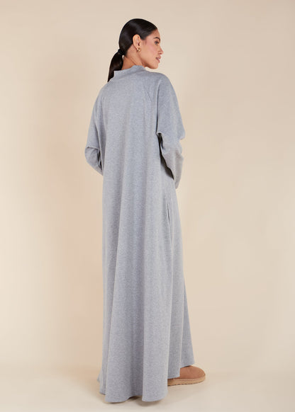 Front Zip Abaya Grey - Final Sale