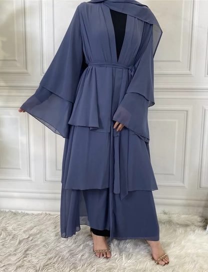 Alizeh-Layered Chiffon Abaya