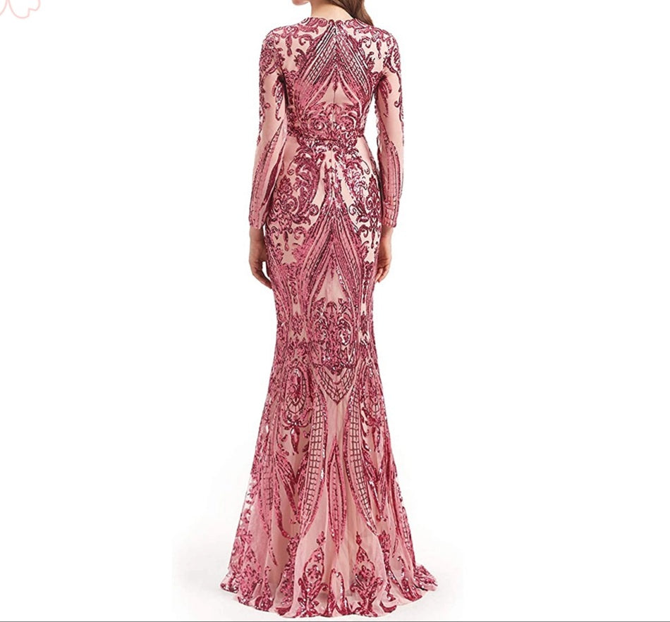 Layla Evening Gown-Blush Pink