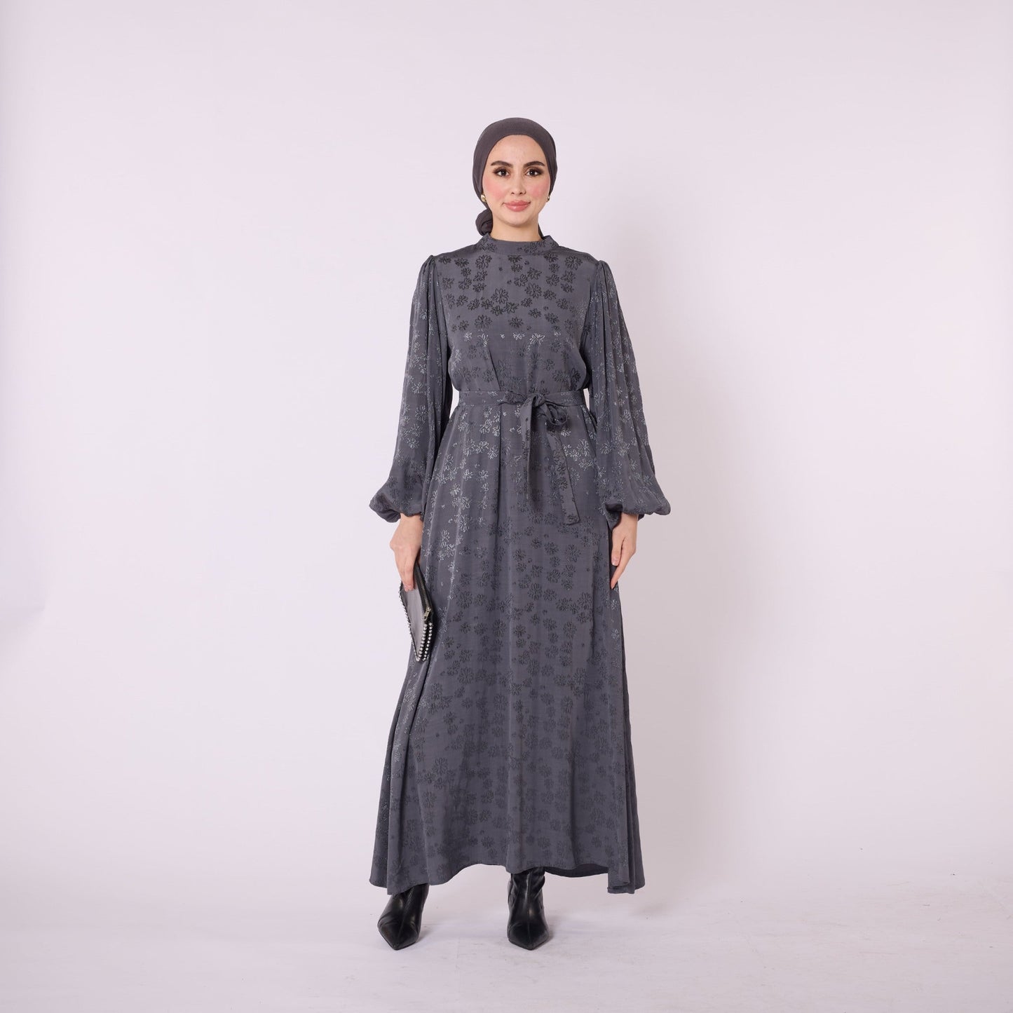 Loose Dress with Gathered Sleeves