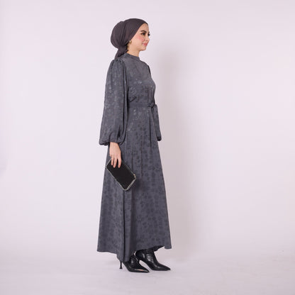 Loose Dress with Gathered Sleeves