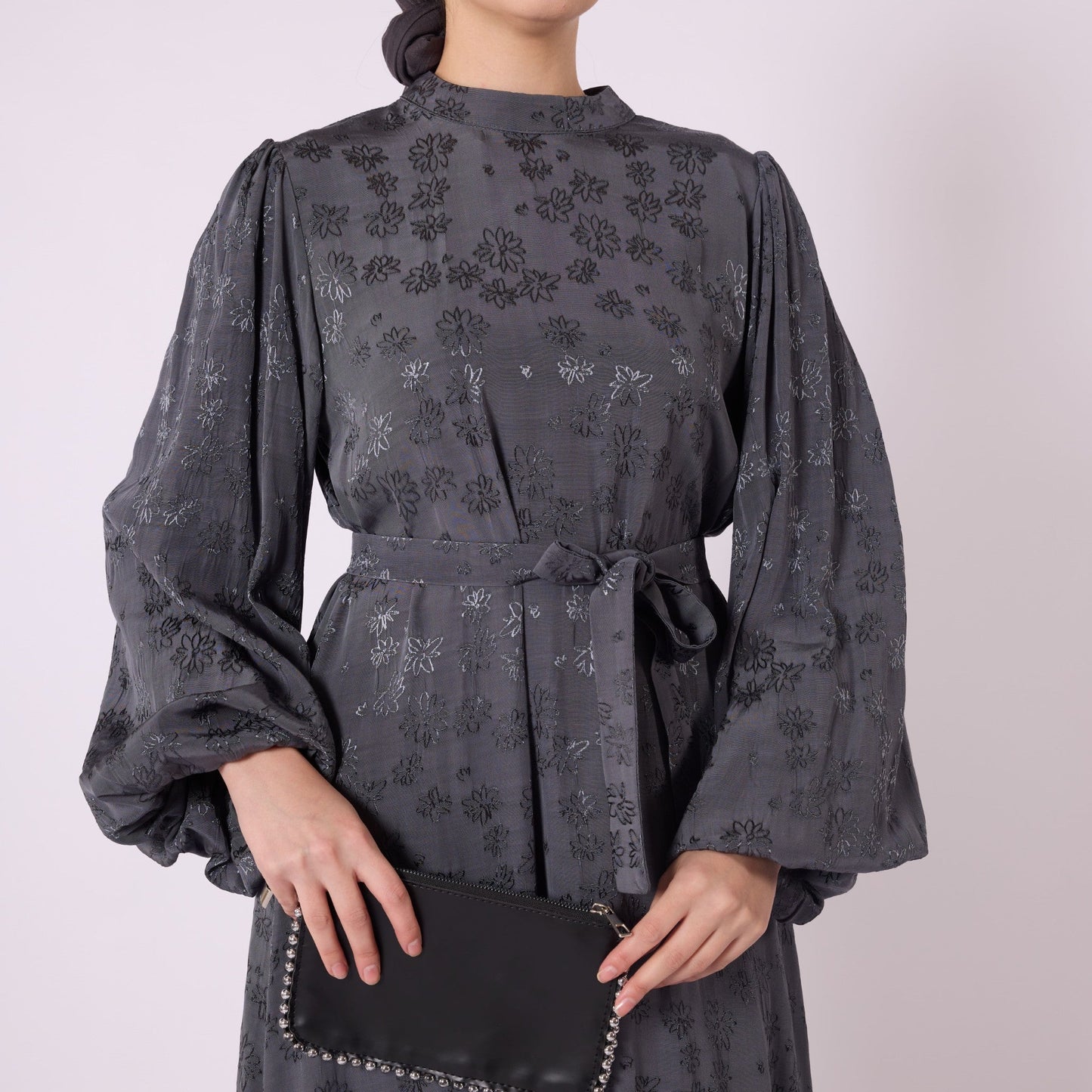 Loose Dress with Gathered Sleeves