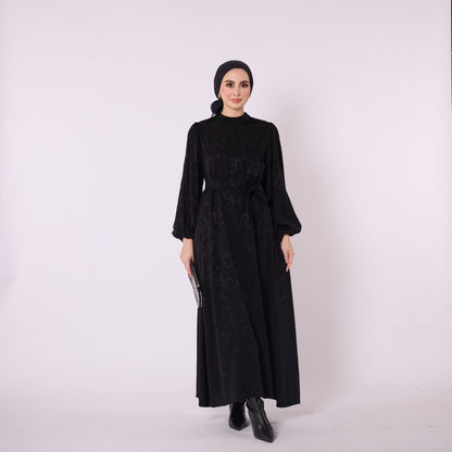 Loose Dress with Gathered Sleeves