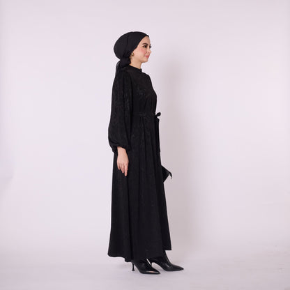 Loose Dress with Gathered Sleeves