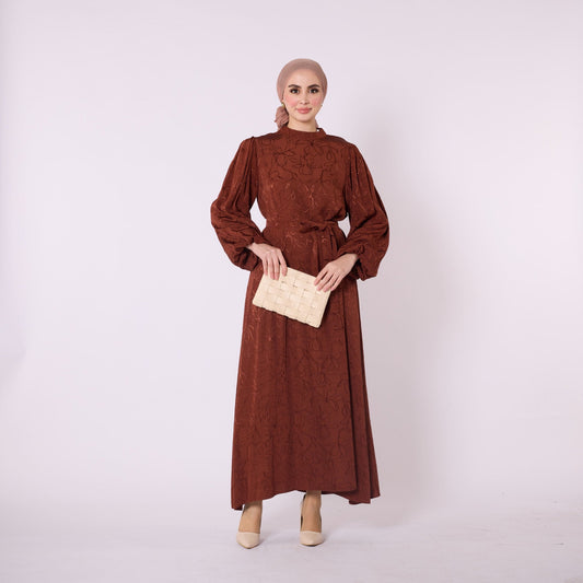 Loose Dress with Gathered Sleeves