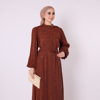 Loose Dress with Gathered Sleeves