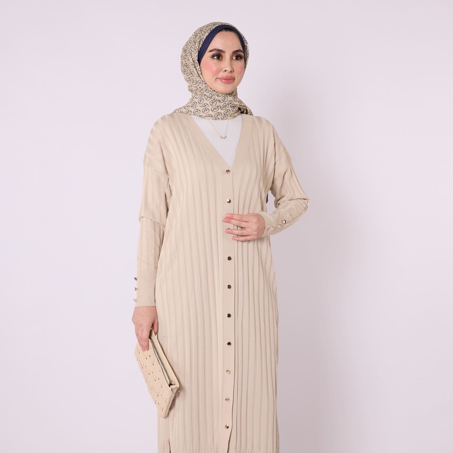 Striped Wide Collar Cardigan