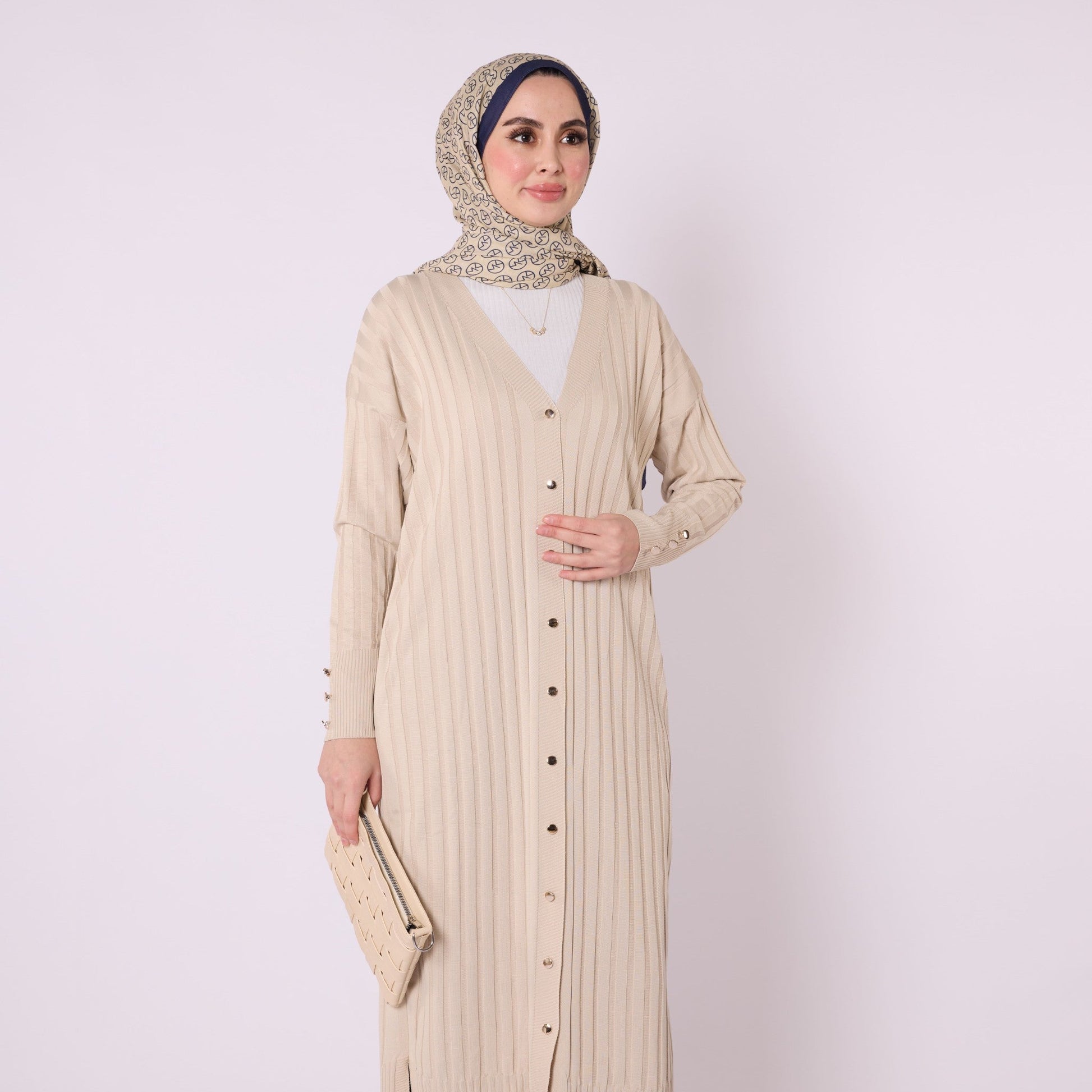 Striped Wide Collar Cardigan