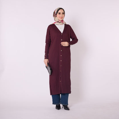 Striped Wide Collar Cardigan